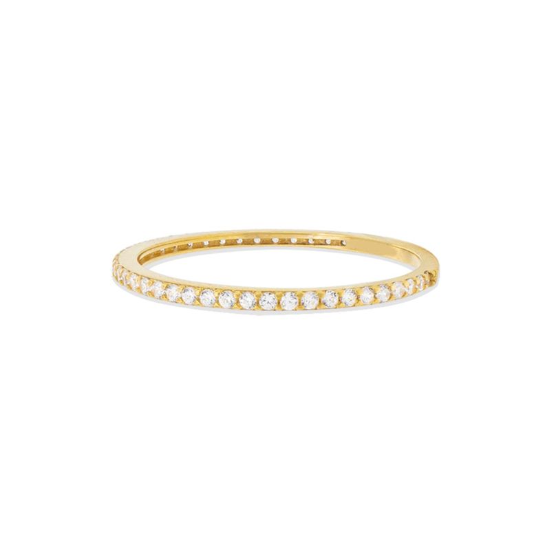 Anillo Compromiso de Oro 18Kt Cintillo Circon 1 Fila-2