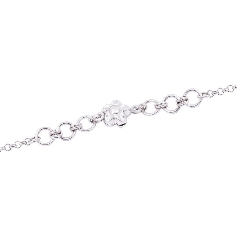 Pulsera de Plata Esterlina 925 Flor Central-1