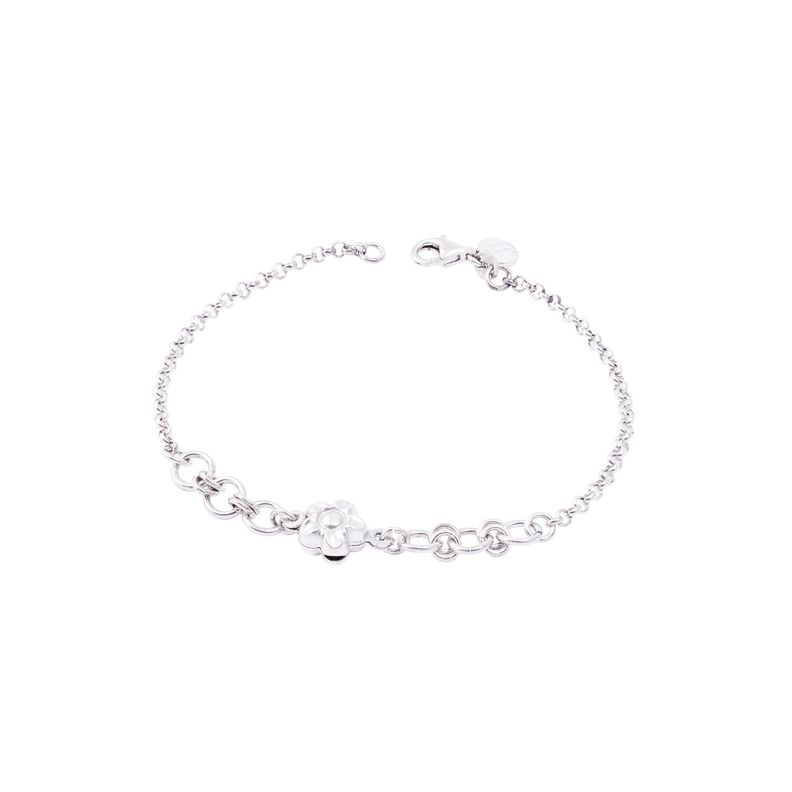 Pulsera de Plata Esterlina 925 Flor Central-2