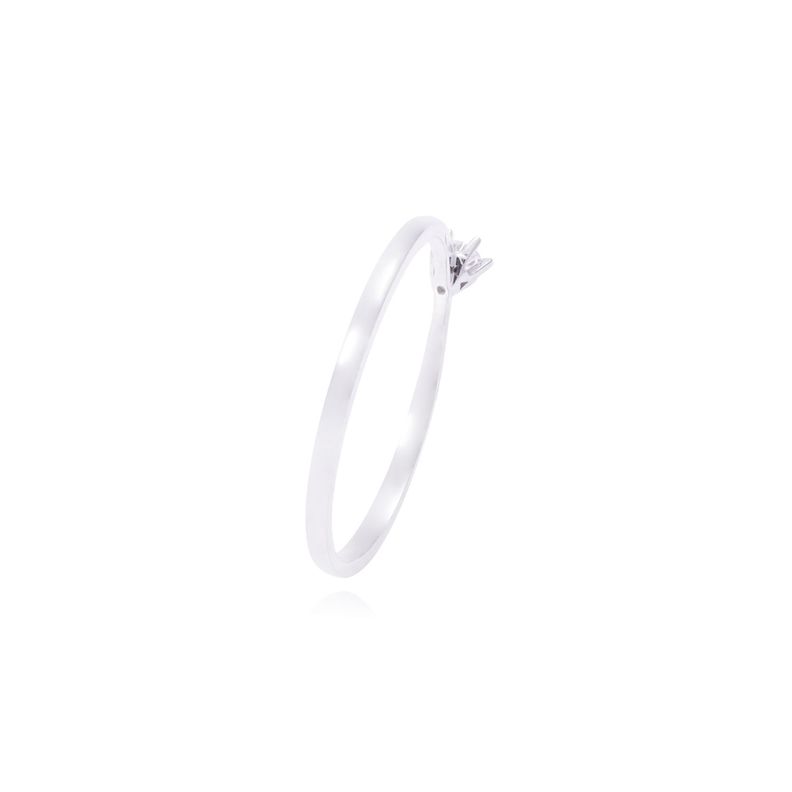 Anillo Compromiso de Oro de 18kt 8 puntos de diamante solitario-2