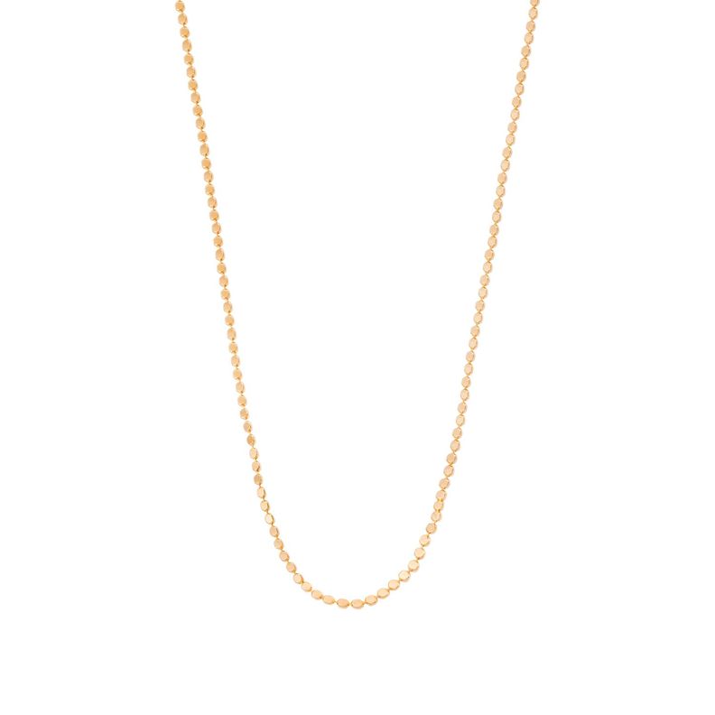 Collar de Plata Esterlina 925 Bolitas planas  revestido en Oro 14kt-0