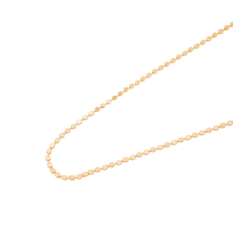 Collar de Plata Esterlina 925 Bolitas planas  revestido en Oro 14kt-1