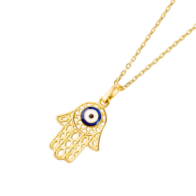 Collar de Oro 18kt Mano de Fatima-0