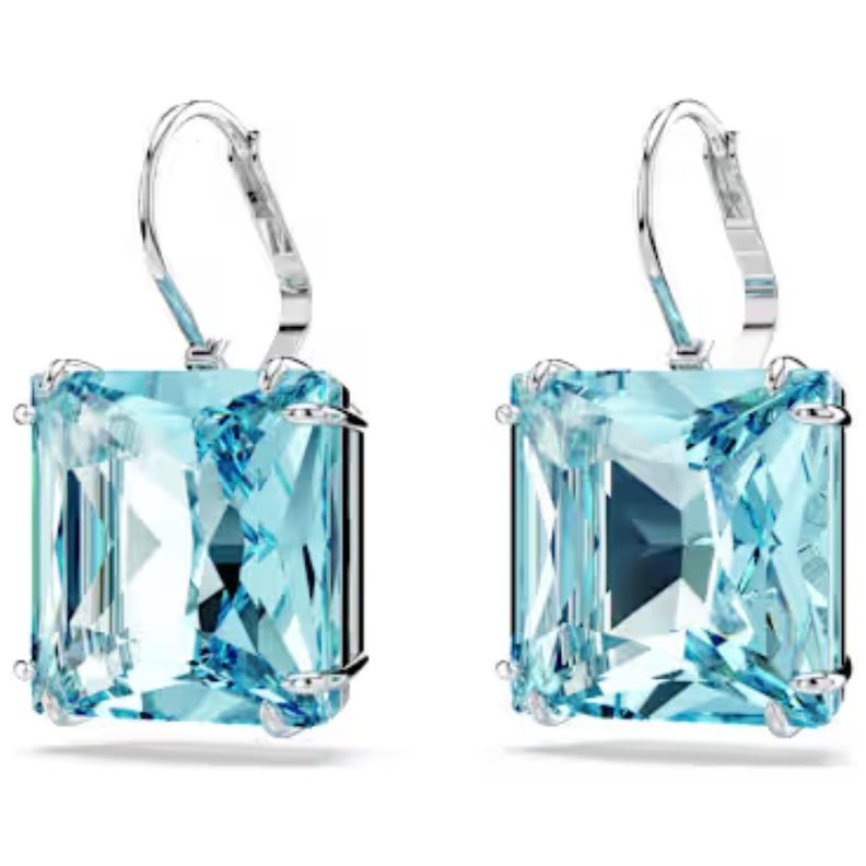 Aros Swarovski Cuadrado Aqua-1