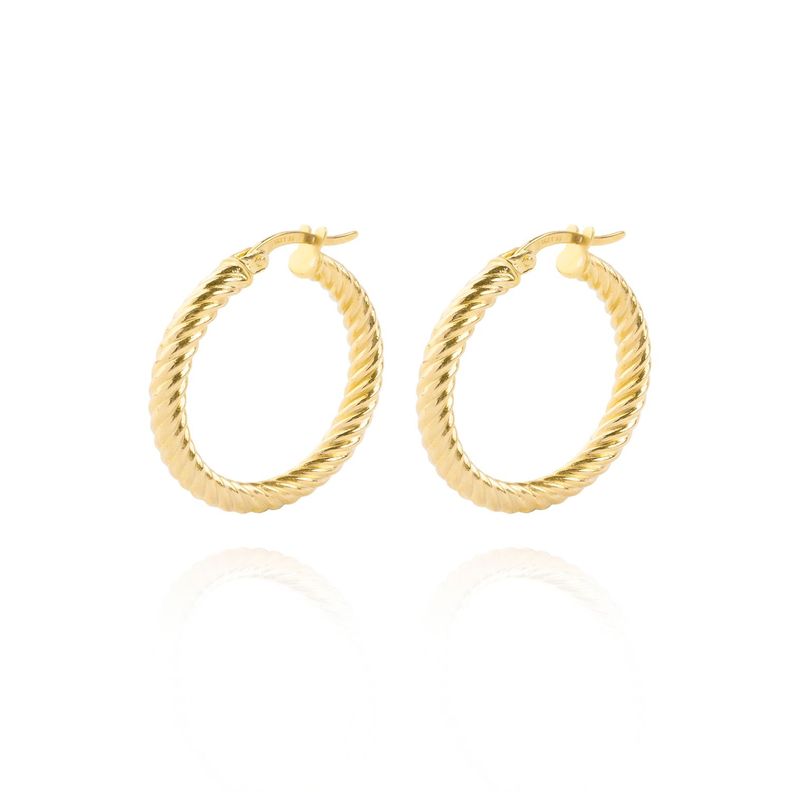 Aros de Oro 18kt Modelo Argolla Espiral-0