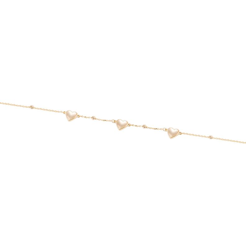 Pulsera de Oro 18kt Trío Corazones-1
