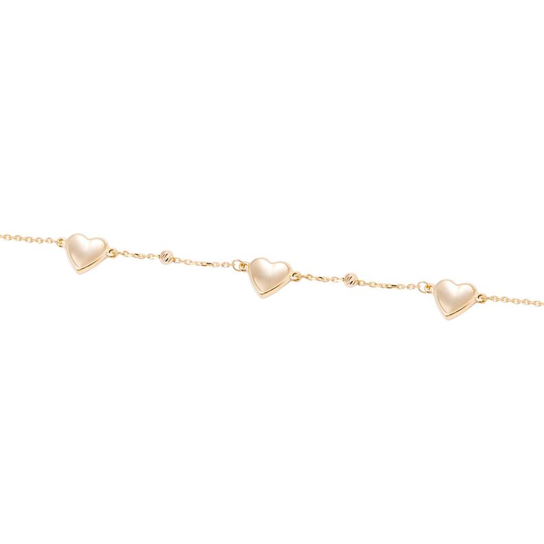 Pulsera de Oro 18kt Trío Corazones-2