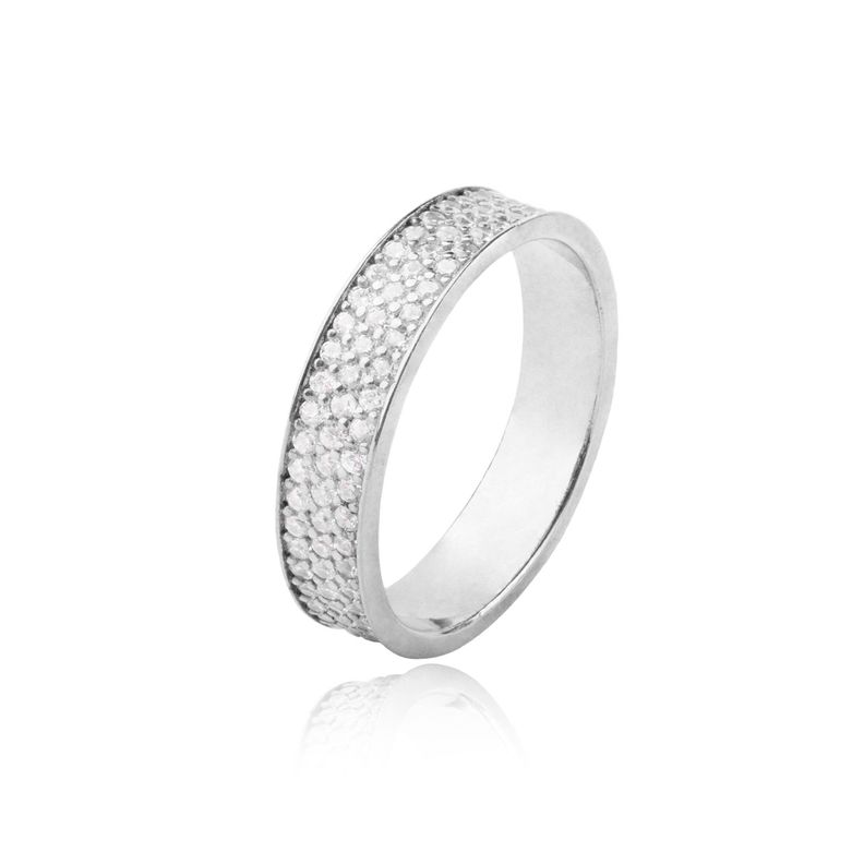 Anillo de Plata Esterlina 925 Cintillo Completo Circon-0