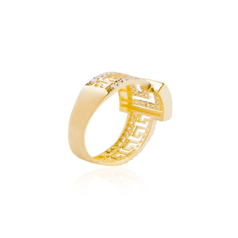 Anillo de oro 18kt Mex cuadrado Circón-1