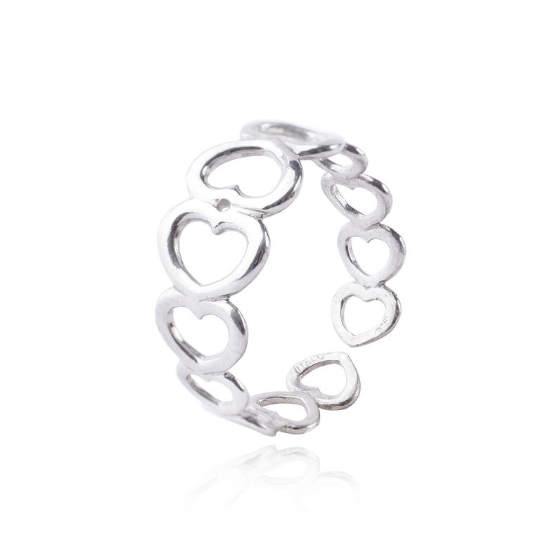Anillo de Plata Esterlina 925 Pequeños Corazones 5-0