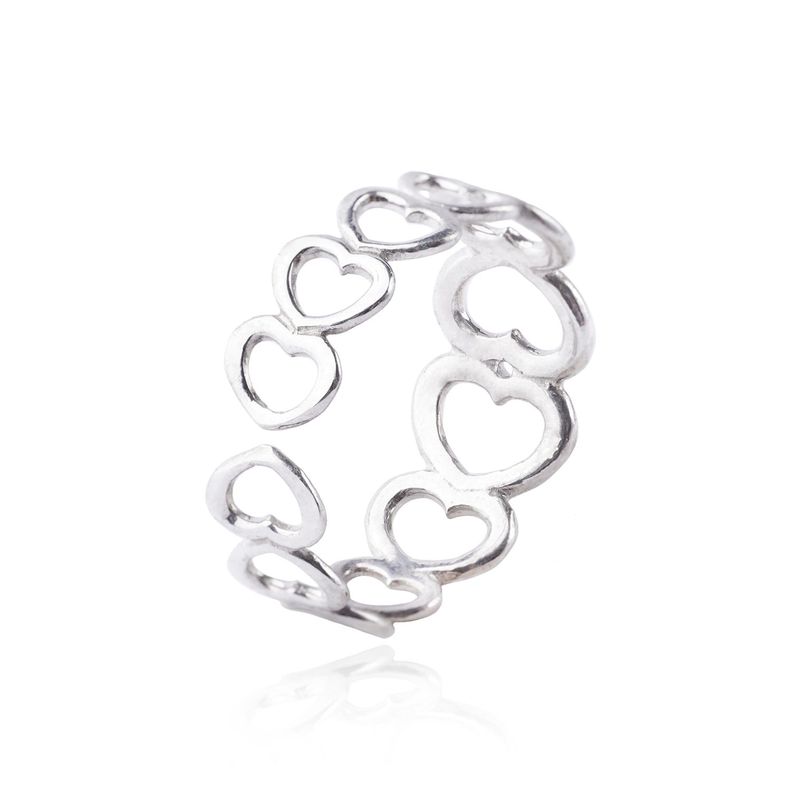 Anillo de Plata Esterlina 925 Pequeños Corazones 5-2