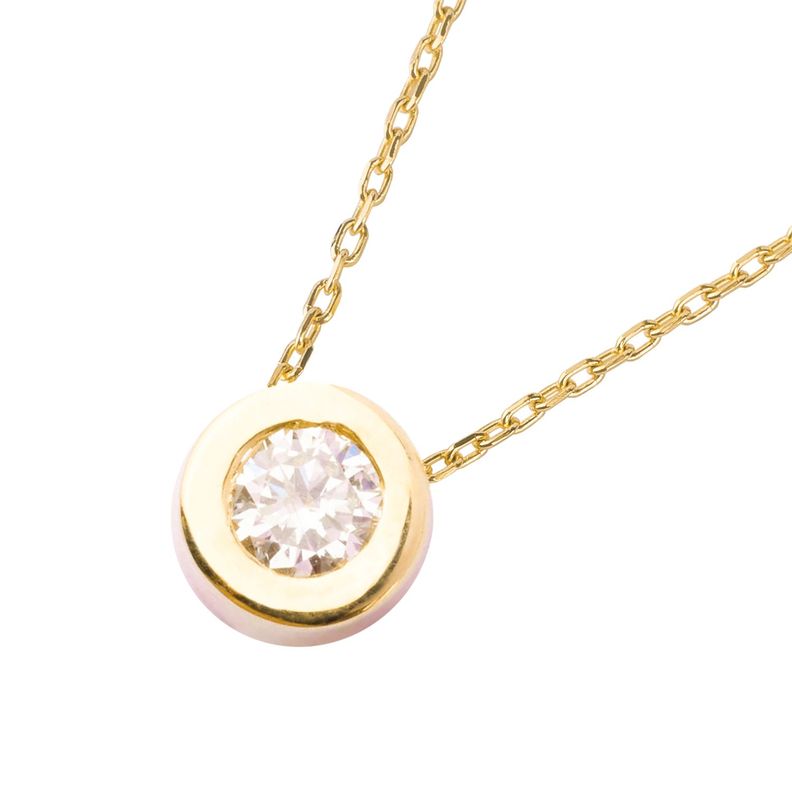 Collar de Oro Amarillo 18kt con Diamante Punto de Luz 8pts-1