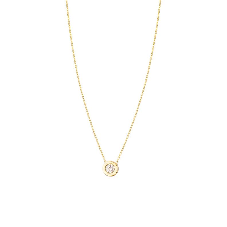 Collar de Oro Amarillo 18kt con Diamante Punto de Luz 8pts-2