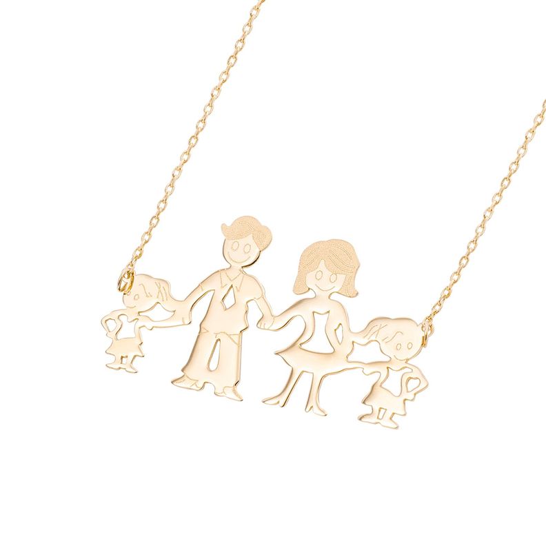 Collar de Oro de 18kt Modelo Familia-2