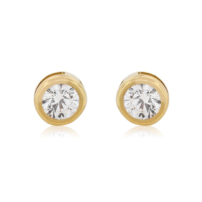 Aros de Oro 18kt Punto de Luz Circonitas-0