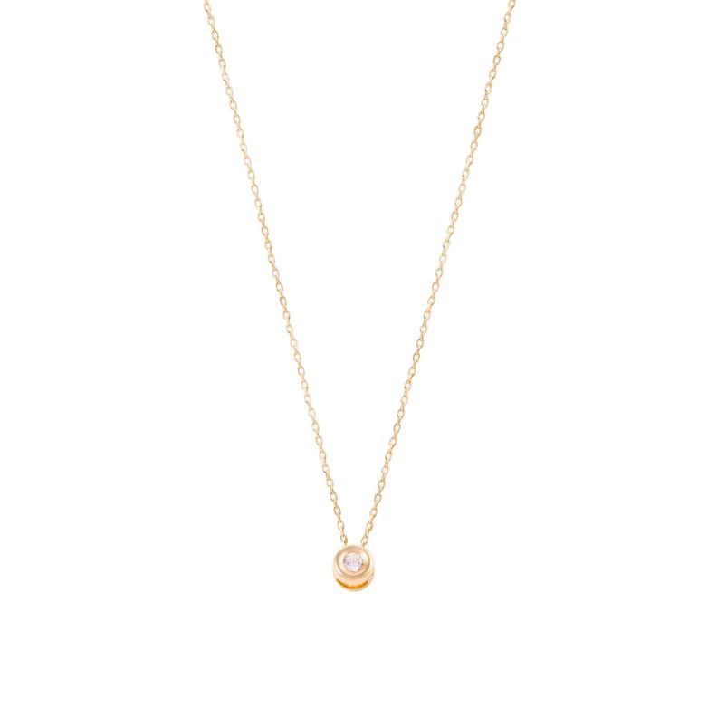 Collar Oro Amarillo de 18kt Modelo Punto de luz central-0