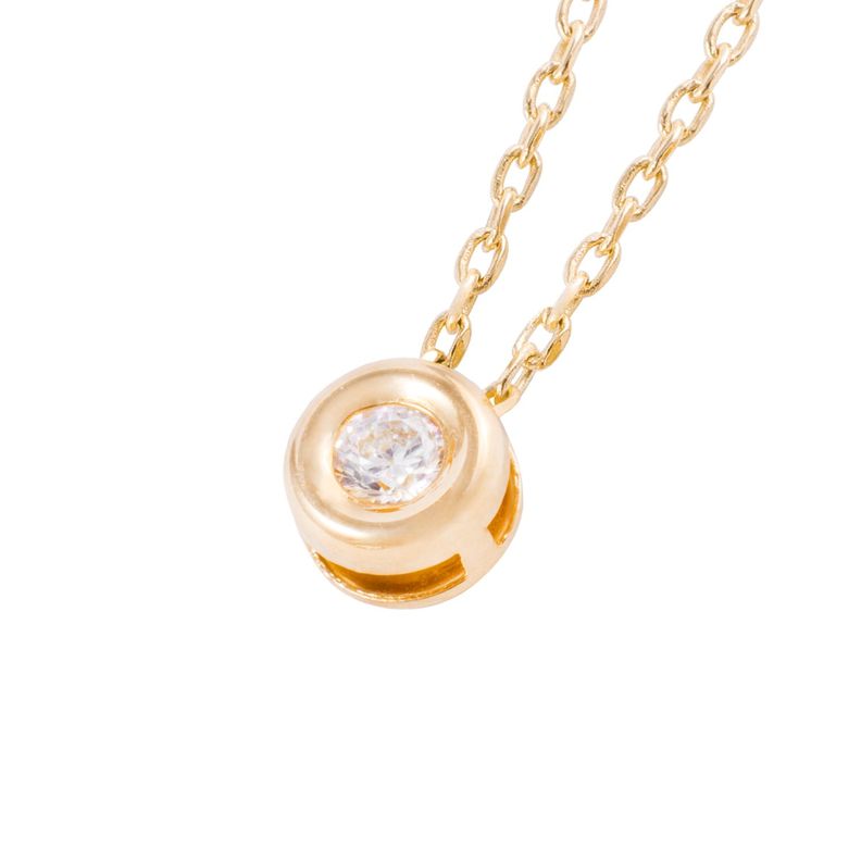 Collar Oro Amarillo de 18kt Modelo Punto de luz central-2