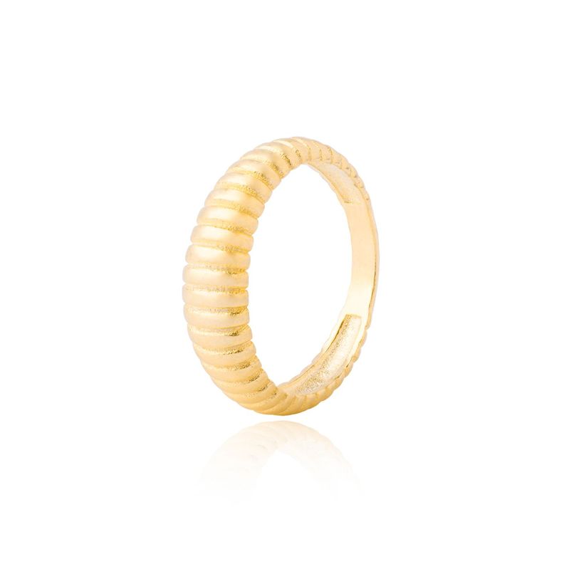 Anillo de Plata Esterlina 925 Relieve Revestido en Oro 18kt-0