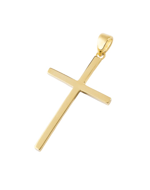 Colgante de Oro 18kt Cruz plana y lisa-0