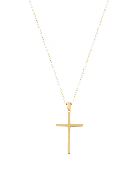 Colgante de Oro 18kt Cruz plana y lisa-1