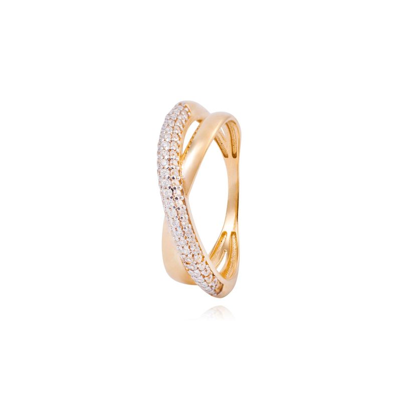 Anillo de Oro 18kt Circonita 3 Filas Bold-0