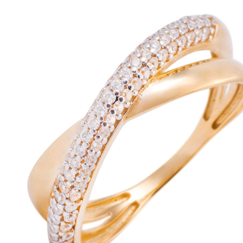 Anillo de Oro 18kt Circonita 3 Filas Bold-1