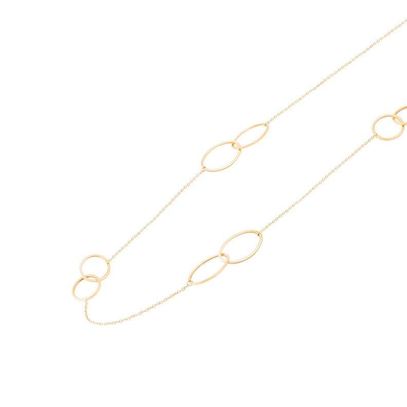 Collar de Oro Amarillo 18kt Argollas Entrelazadas-0