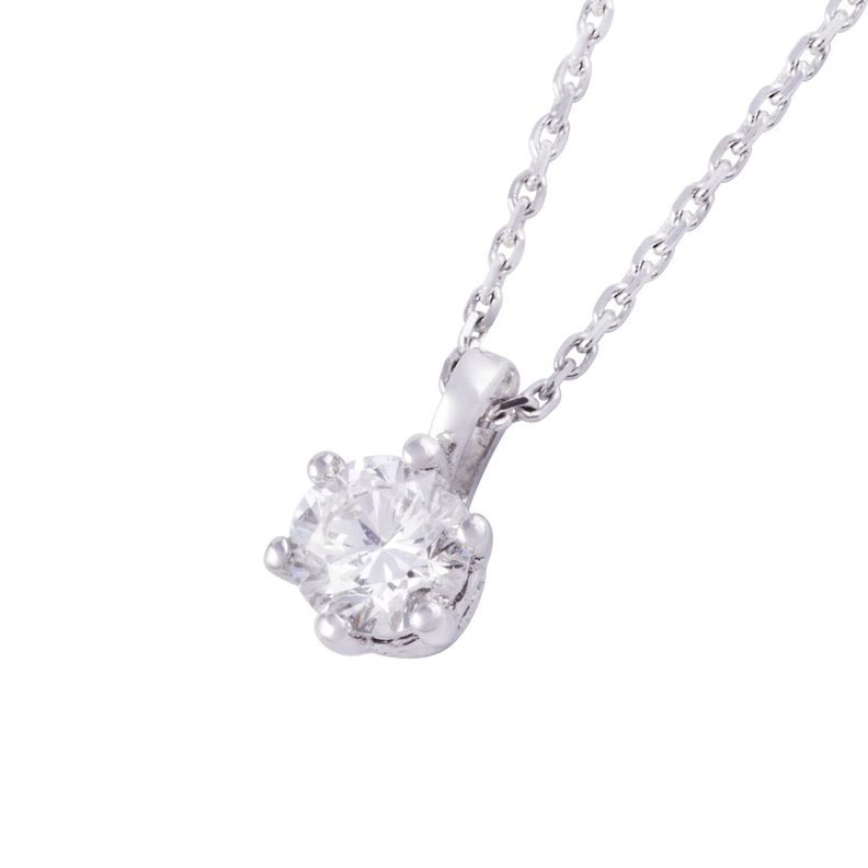 Collar de Oro 18kt Solitario 6 grifas 15 puntos de diamante-2