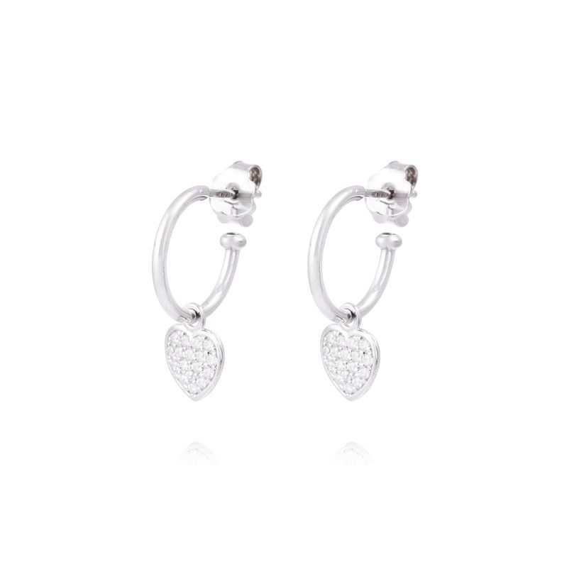 Aros de Plata Esterlina 925 Argollas Corazón-0