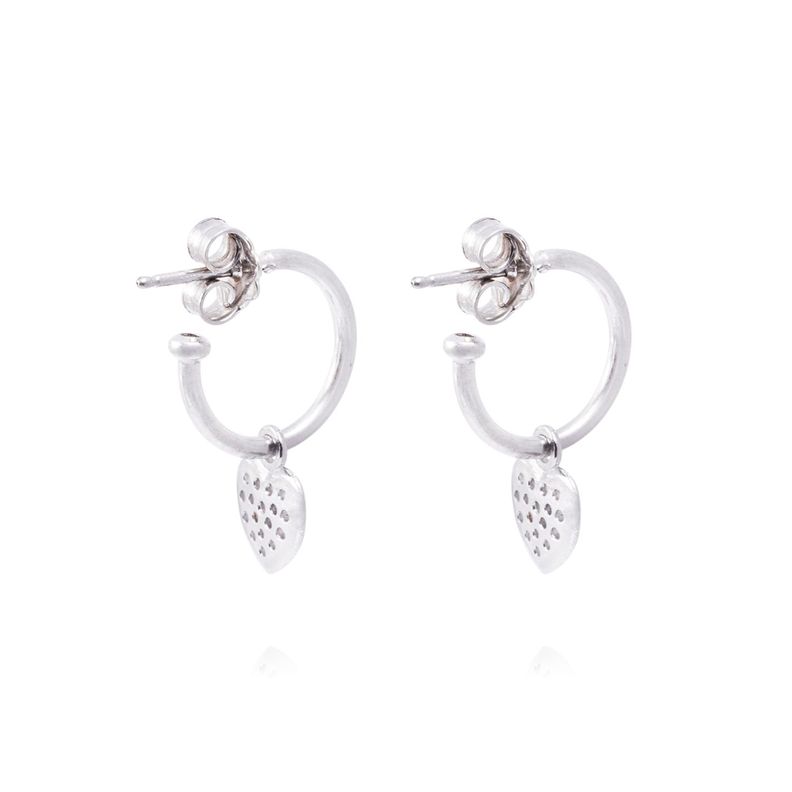 Aros de Plata Esterlina 925 Argollas Corazón-2