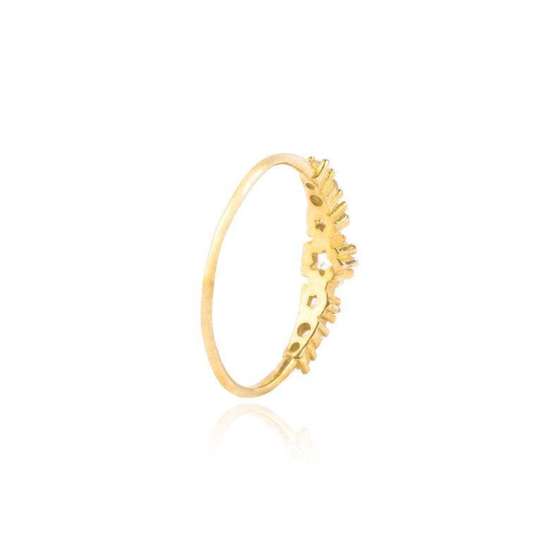 Anillo de Plata Esterlina 925 Estrellas Circon Revestido en Oro 18kt-1