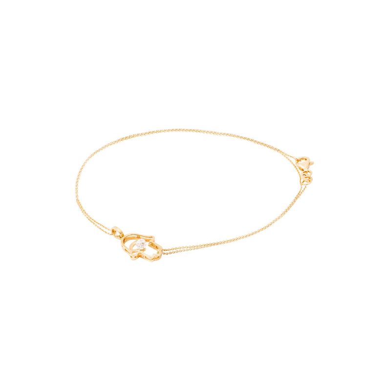 Collar de Oro Amarillo 18kt Mano de Fátima con Diamante 12Pts-2