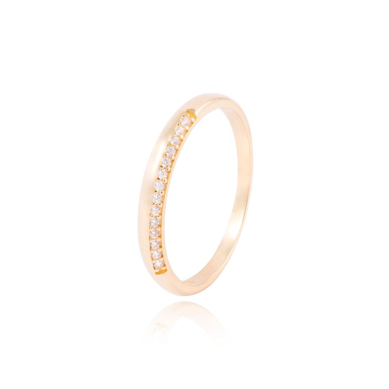 Anillo Compromiso de Oro 18Kt Circón Central-0