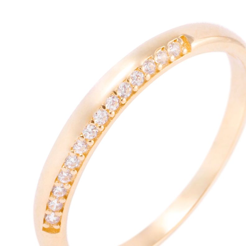 Anillo Compromiso de Oro 18Kt Circón Central-1