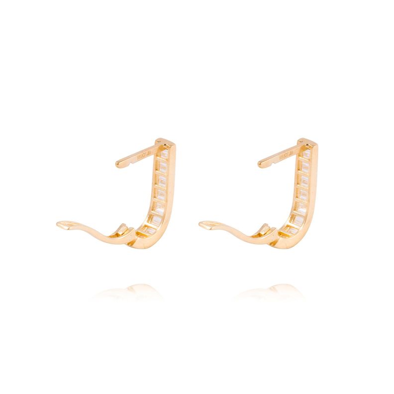Aros de Oro 18kt Argollas Oval Circón-2
