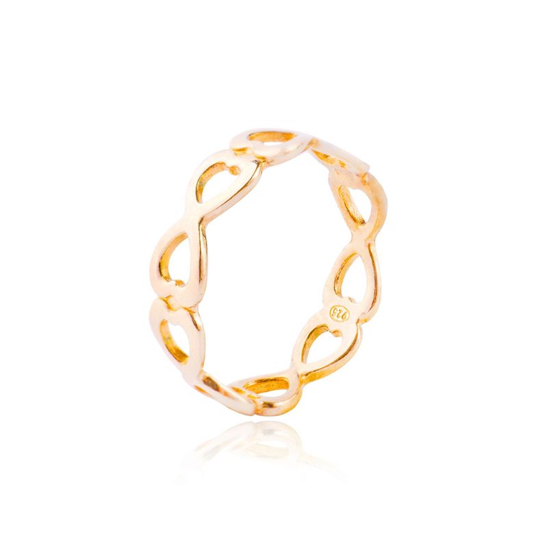 Anillo de Plata Esterlina 925 Antifaz Revestido en Oro 18kt-0