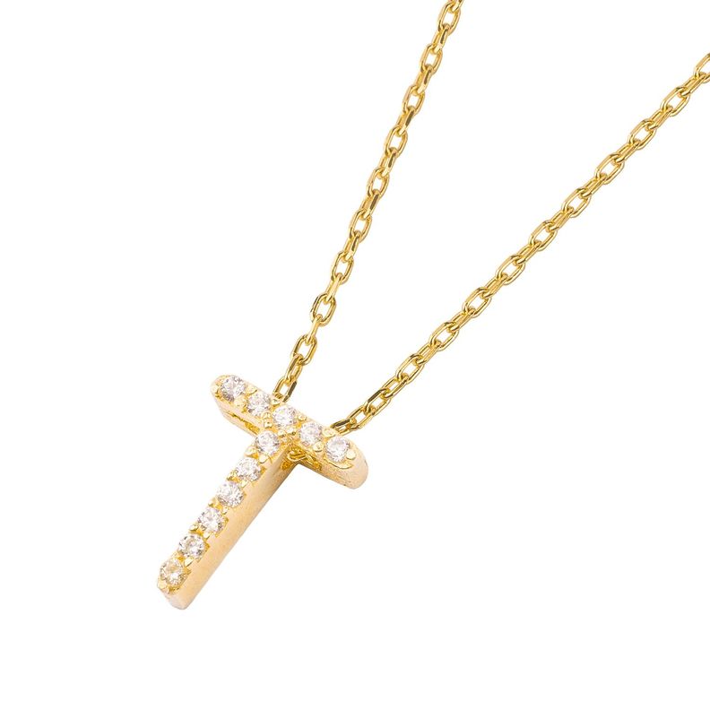 Collar de Plata Esterlina 925 Letra T Revestido en Oro 18kt-1