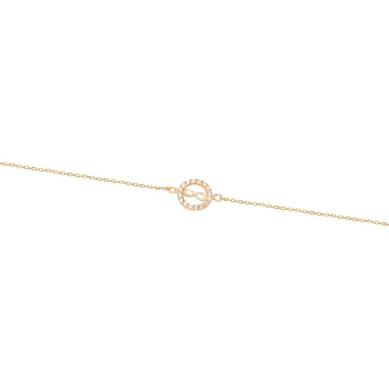 Pulsera de Oro 18kt Infinito circonita-0