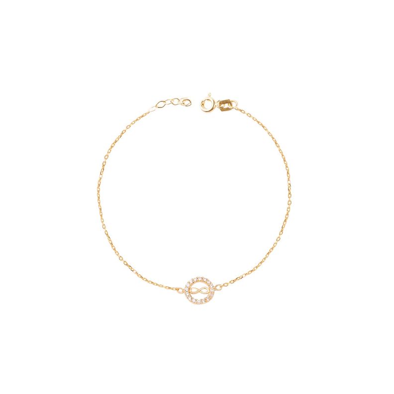 Pulsera de Oro 18kt Infinito circonita-2