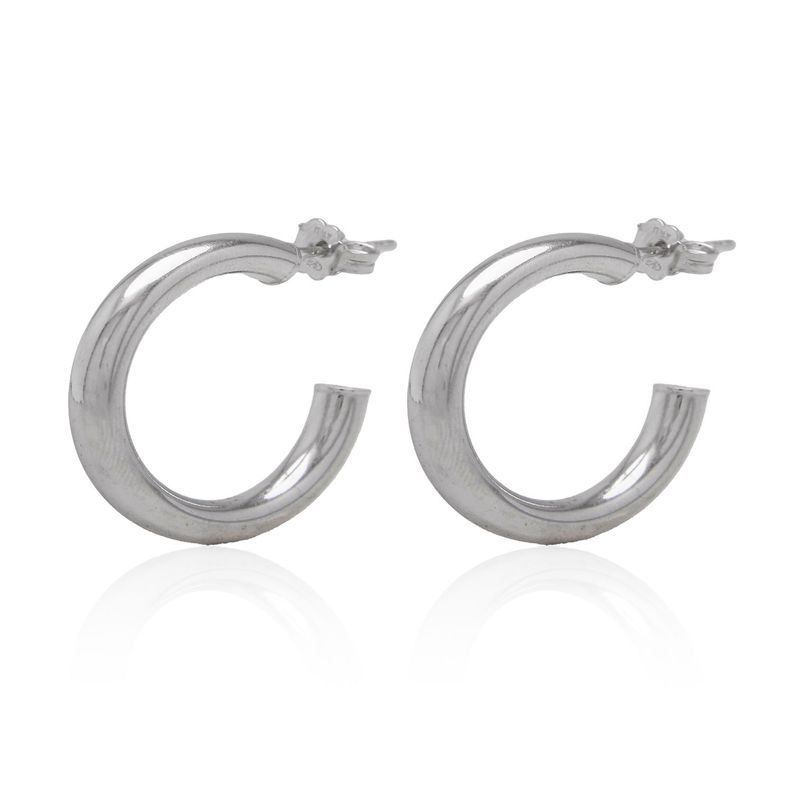 Aros de Plata Esterlina 925 Argollas Gruesas-1