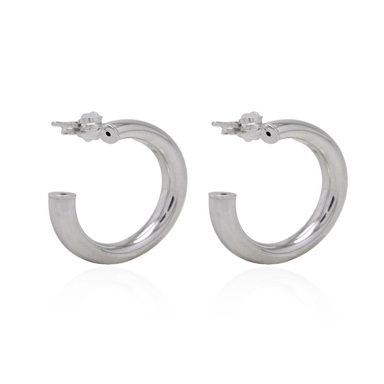 Aros de Plata Esterlina 925 Argollas Gruesas-2