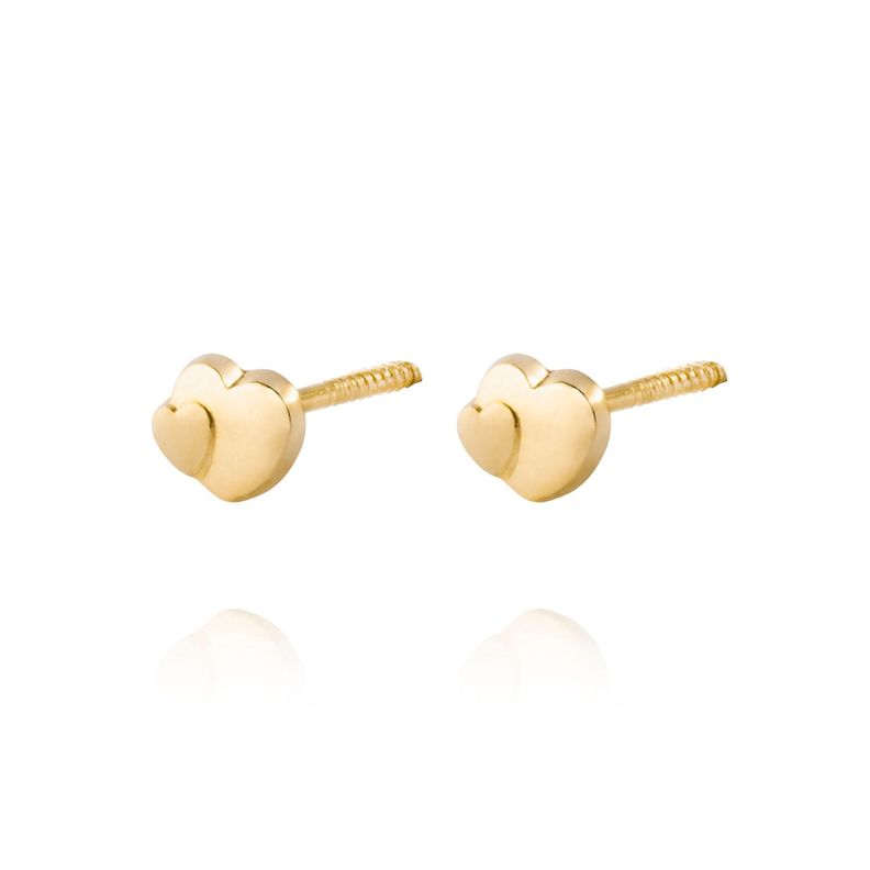 Aros de Oro 9kt Corazon Doble-1
