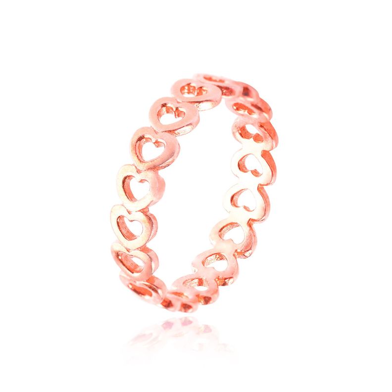 Anillo de Plata Esterlina 925 Corazones de Rose 37-0