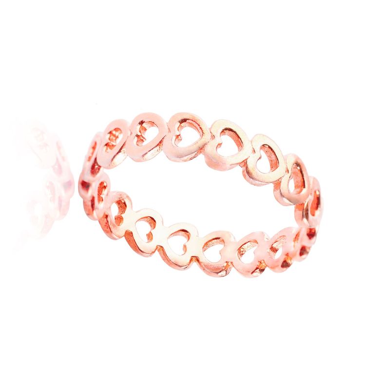 Anillo de Plata Esterlina 925 Corazones de Rose 37-1