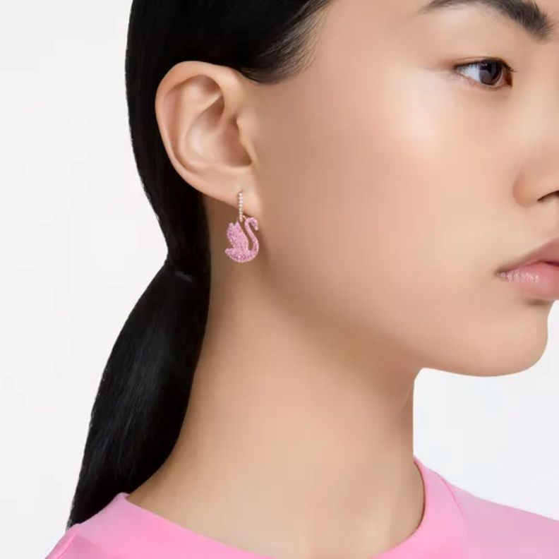 Aros Swarovski Pink Swan-2