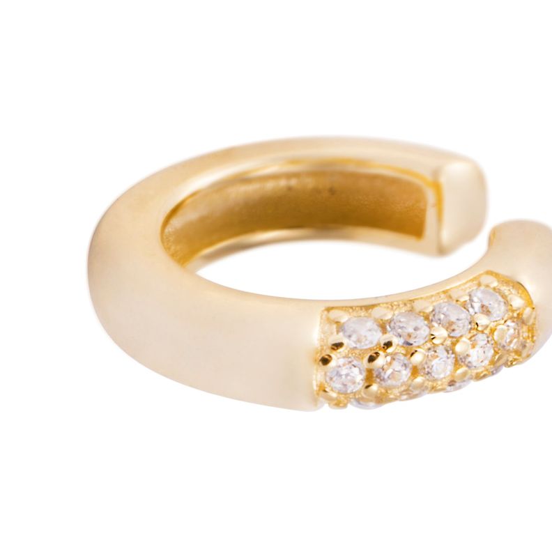 Piercing de Plata Esterlina 925 Earcuff circones Bañado en Oro 14kt-1