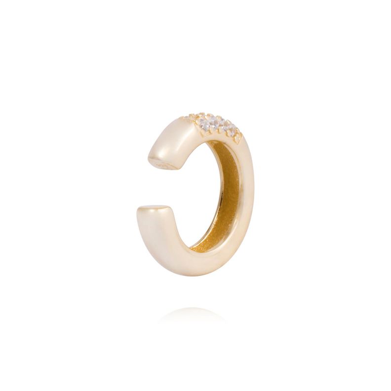 Piercing de Plata Esterlina 925 Earcuff circones Bañado en Oro 14kt-2