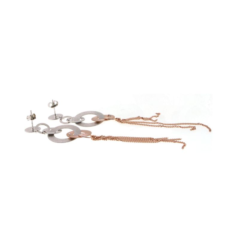 Aros de Plata Esterlina 925 Discos Bicolor Revestido en Oro 18kt-1