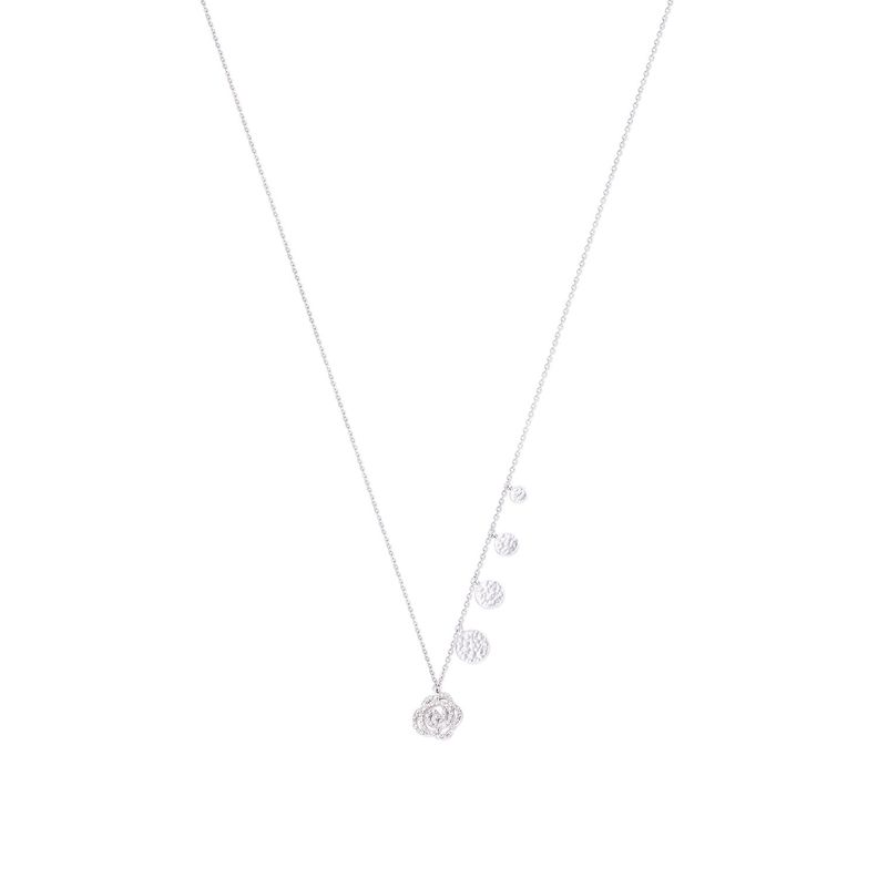 Collar Oro Blanco 18kt Rosa y Diamantes 15 Pts-2