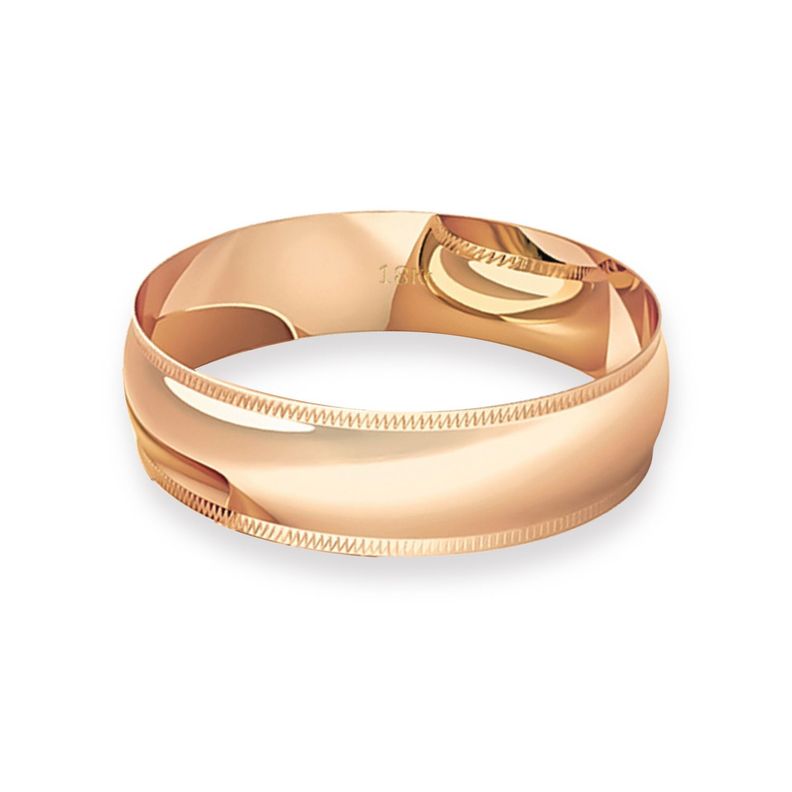 Argolla Matrimonio de Oro Miel 18kt Inglés Alejandrina de 5,0mm-1